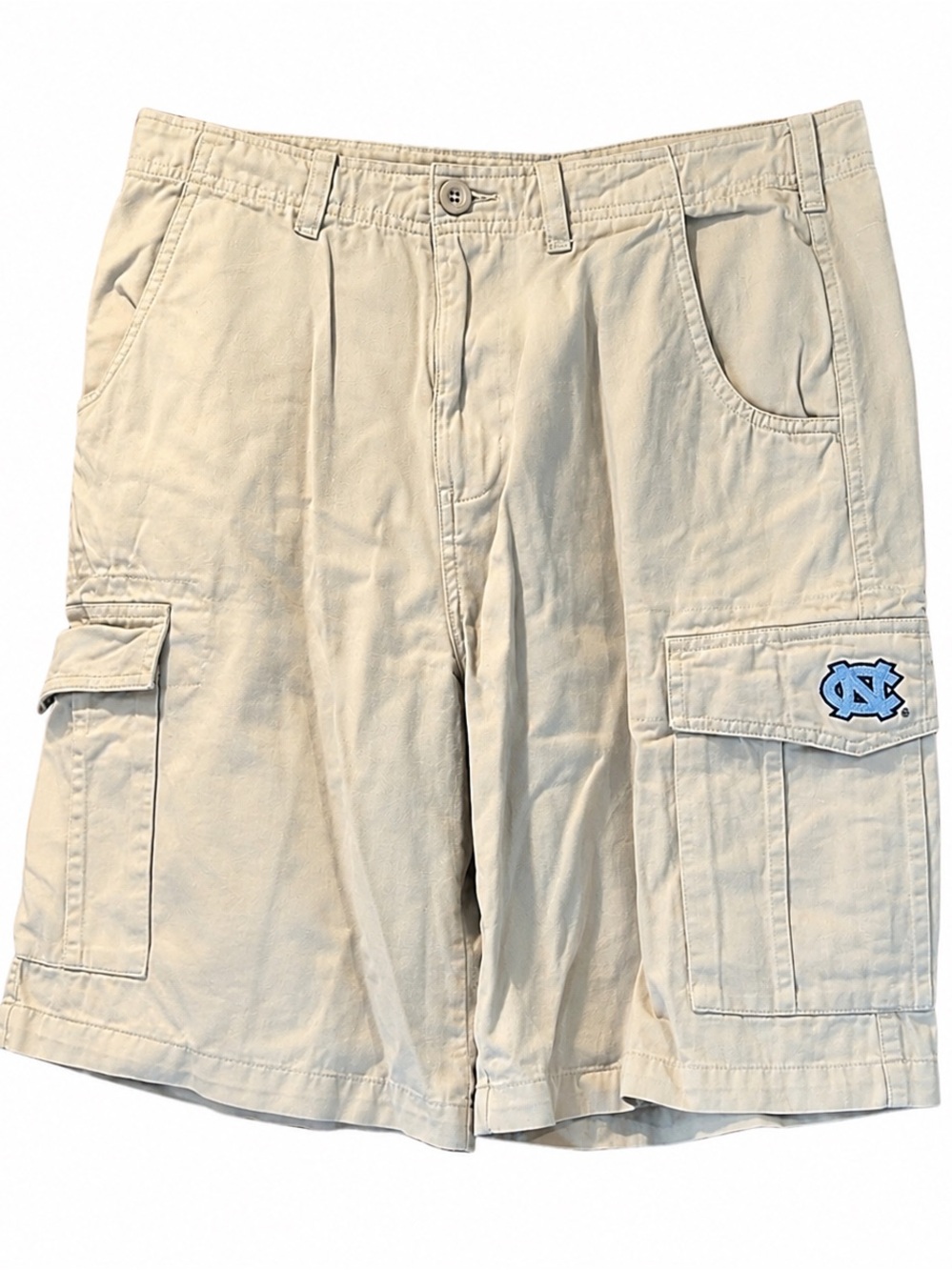 UNC Tar Heels Men's Khaki Cargo Shorts Size 30 J. America Embroidered Logo NCAA